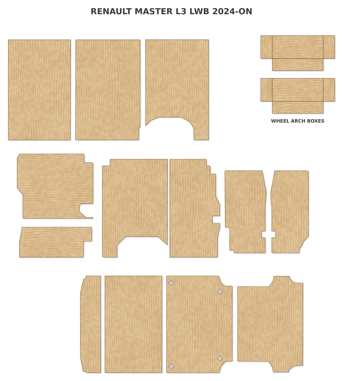 Renault Master L3 LWB 2024-ON ply lining kit